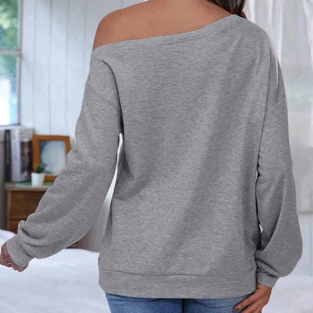 Cozy Rust Brown One Shoulder Pocket Oversized Sweater Top - Picture 7 of 15